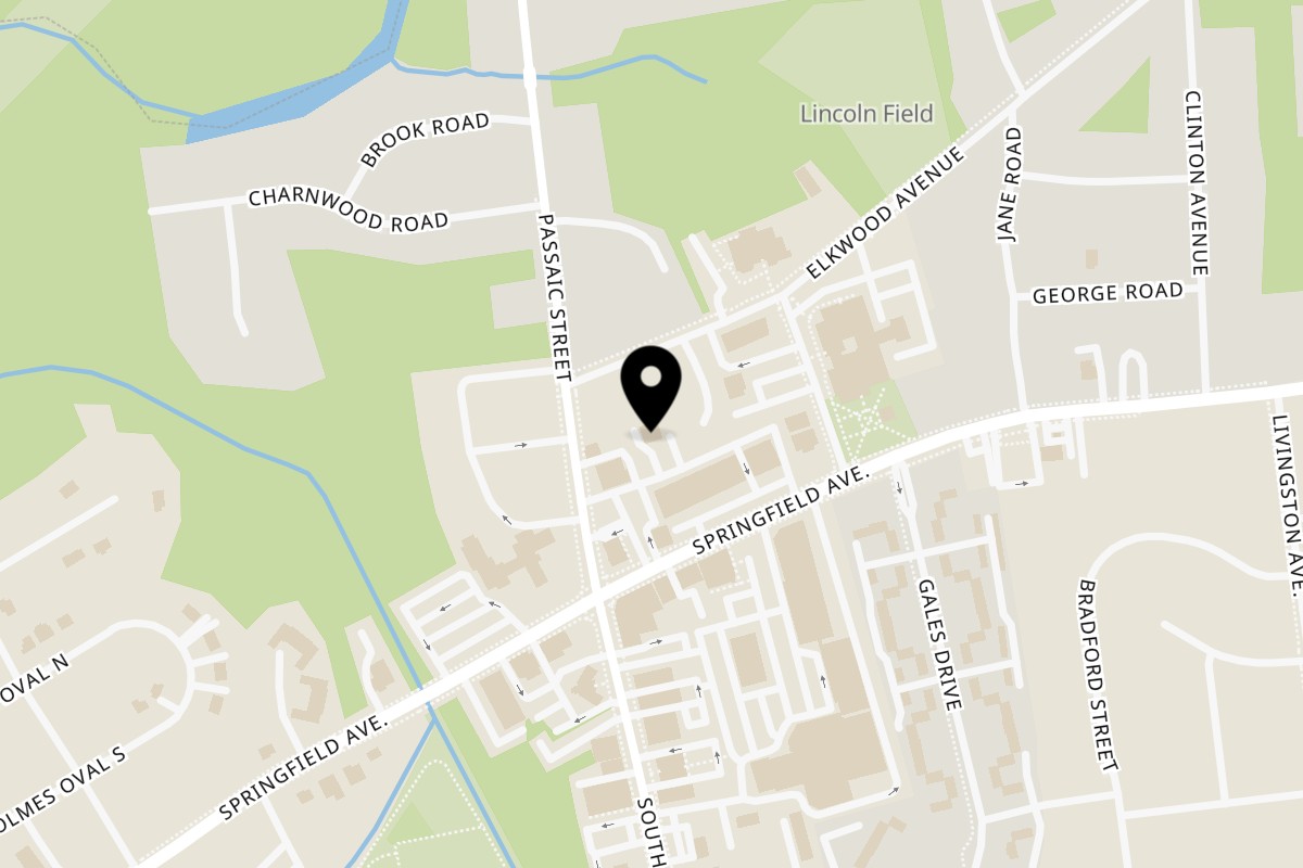 Map showing the location of Bellariva Trattoria & Pizzeria on 1275 Springfield Ave in New Providence